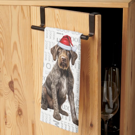 Pet Lover Holiday Wirehair Pointer Dog Christmas Theedoek (Derde Gevouwen)