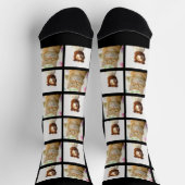 Pet Lover Hond Kat 2 Foto's Collage Custom Zwart Sokken (Top)