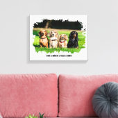 Pet Lover Mama Dog Cat Parent Foto Naam Canvas Afdruk (Insitu (Woonkamer))