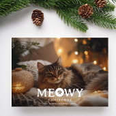 Pet Lover Meowy Christmas Cat Foto van Kerstmis Feestdagenkaart