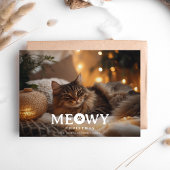 Pet Lover Meowy Christmas Cat Foto van Kerstmis Feestdagenkaart