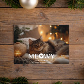 Pet Lover Meowy Christmas Cat Foto van Kerstmis Feestdagenkaart