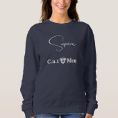 Pet Lover Navy Blue White Script Custom Cat Mom  Trui (Voorkant)