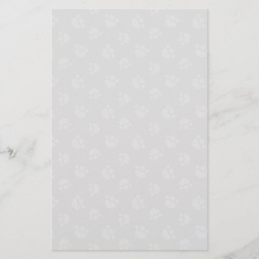 Pet Lover Paw Print Hearts Platinum Briefpapier (Voorkant)