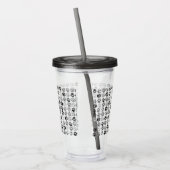 Pet Lover Paw Prints Zwart Wit Acryl Drinkbeker (Links)