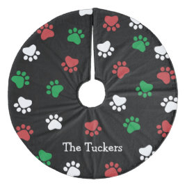 Pet Lover Pawprints Kat Paws Dog Paws Kerstmis Fleece Kerstboom Rok