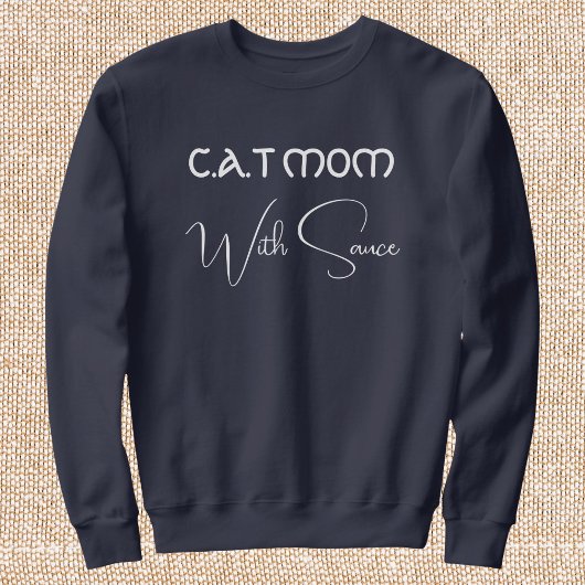 Pet Lover Personalized Script Cat Mom Navy Blue Trui