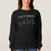 Pet Lover Personalized White Script Black Cat Mom Trui (Voorkant)