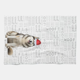 Pet Lover Vakantie Alaskan Malamute Hond Kerstmis Theedoek