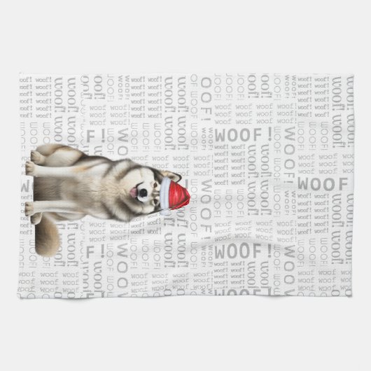 Pet Lover Vakantie Alaskan Malamute Hond Kerstmis Theedoek (Horizontaal)