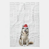 Pet Lover Vakantie Alaskan Malamute Hond Kerstmis Theedoek (Verticaal)