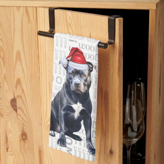 Pet Lover Vakantie Bluenose Pitbull Hond Kerstmis Theedoek (Derde Gevouwen)