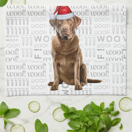 Pet Lover Vakantie Chesapeake Retriever Kerstmis Theedoek (Gevouwen)