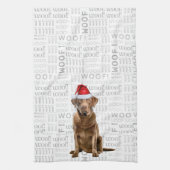 Pet Lover Vakantie Chesapeake Retriever Kerstmis Theedoek (Verticaal)