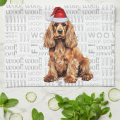 Pet Lover Vakantie Cocker Spaniel Hond Kerstmis Theedoek (Gevouwen)