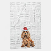 Pet Lover Vakantie Cocker Spaniel Hond Kerstmis Theedoek (Verticaal)