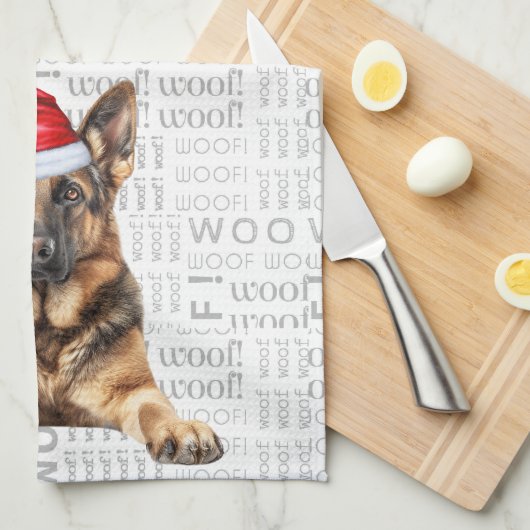 Pet Lover Vakantie Duitse Herdershond Kerstmis Theedoek (Quarter Fold)