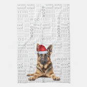 Pet Lover Vakantie Duitse Herdershond Kerstmis Theedoek (Verticaal)