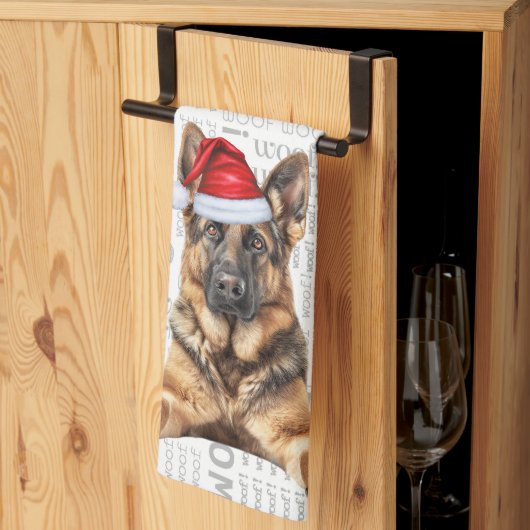 Pet Lover Vakantie Duitse Herdershond Kerstmis Theedoek (Derde Gevouwen)