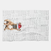 Pet Lover Vakantie Franse Bulldog Kerstman Theedoek (Horizontaal)