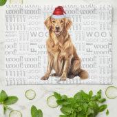 Pet Lover Vakantie Golden Retriever Hond Kerstmis Theedoek (Gevouwen)