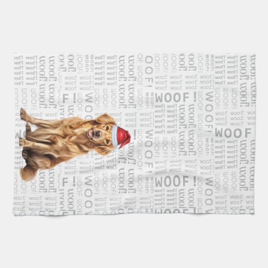 Pet Lover Vakantie Golden Retriever Hond Kerstmis Theedoek (Horizontaal)