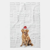 Pet Lover Vakantie Golden Retriever Hond Kerstmis Theedoek (Verticaal)