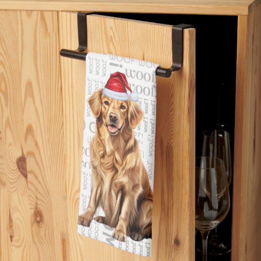 Pet Lover Vakantie Golden Retriever Hond Kerstmis Theedoek (Derde Gevouwen)