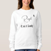 Pet Lover White And Black Script Cat Mom Customize Trui (Voorkant)