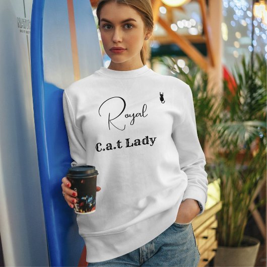 Pet Lover White And Black Script Cat Mom Customize Trui