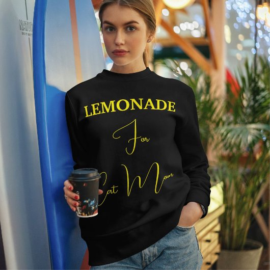 Pet Lover Yellow Script Cat Mom Customized Black Trui