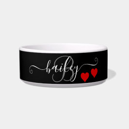 Pet Lovers Black My Heart Monogram Name Voerbakje
