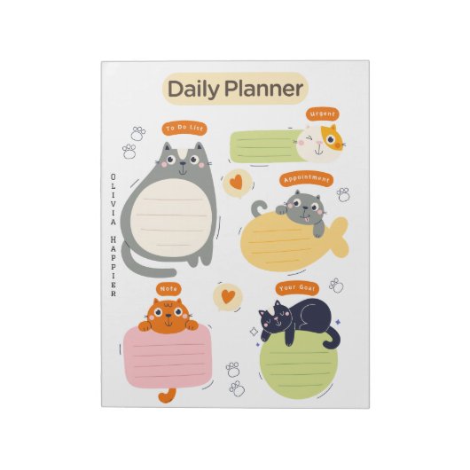 Pet Lover's chique & kleurrijke dagelijkse planner Notitieblok (Linkerzijde)