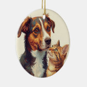 Pet Lovers Christmas Ornament | Dog & Cat  (Rechts)