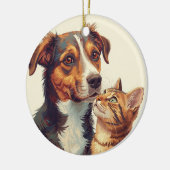 Pet Lovers Christmas Ornament | Dog & Cat  (Links)