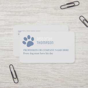 Pet Lovers Dog Paw Print Visitekaartje