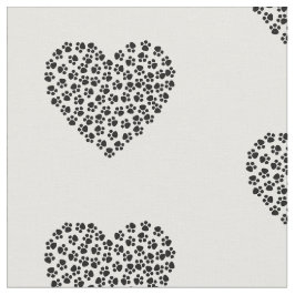 Pet Lovers Heart Paw Prints Patroon Stof