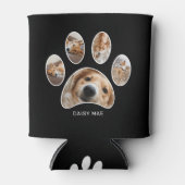 Pet Lovers Paw Naam Foto Collage Zwart Blikjeskoeler (Voorkant)