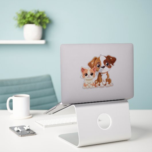 Pet Lovers Sticker (Laptop op bureau)