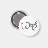 Pet Lover's Woof Dog Magnet (Voorkant / Achterkant)