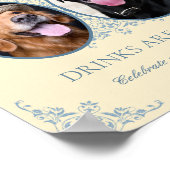 Pet Lovers Yellow Chic Wedding Open Bar Sign Poster (Hoek)