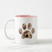 Pet Lovert roze handschrift Afdruknaam Foto Collag Tweekleurige Koffiemok (Links)