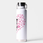 Pet mam mama to Cat Dog Paw Print Love Heart Waterfles (Achterkant)
