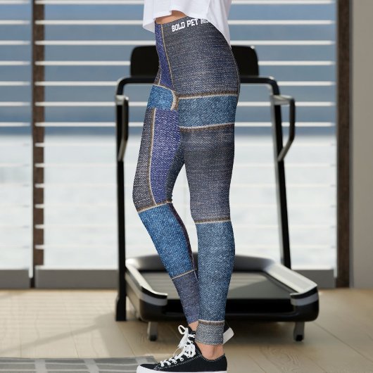 Pet Mama Moderne Nep Denim Patchwork Gescheurde Bl Leggings