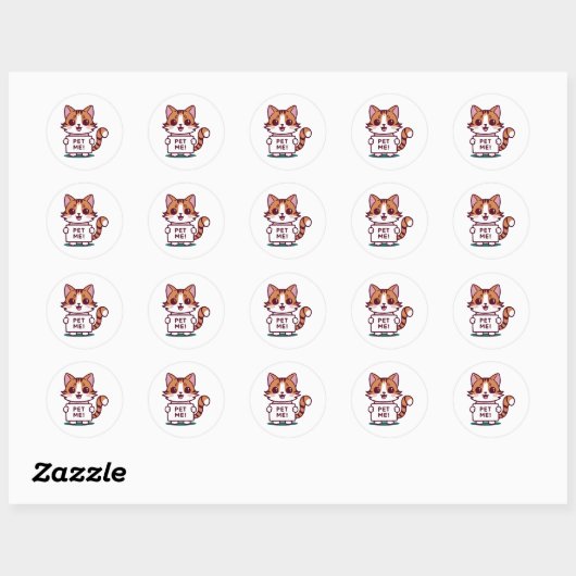 Pet Me-Kat Ronde Sticker (Vel)