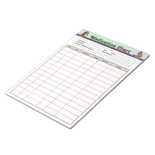 Pet Medication Notitieblok (Schuin)