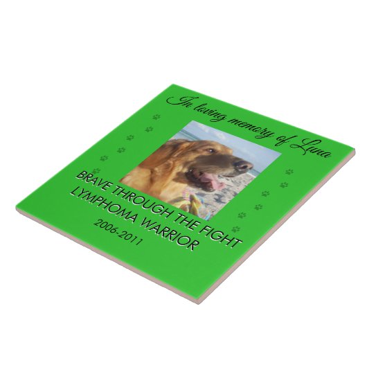 Pet Memorial 1 Photo - Brave Through The Fight  Tegeltje (Zijkant)