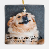 Pet Memorial | 2 Foto's | Sympathie Keramisch Ornament (Voorkant)