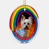 Pet Memorial 2-Sided 2-foto regenboogbrug Keramisch Ornament (Rechts)