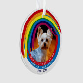 Pet Memorial 2-Sided 2-foto regenboogbrug Ornament (voorkant)